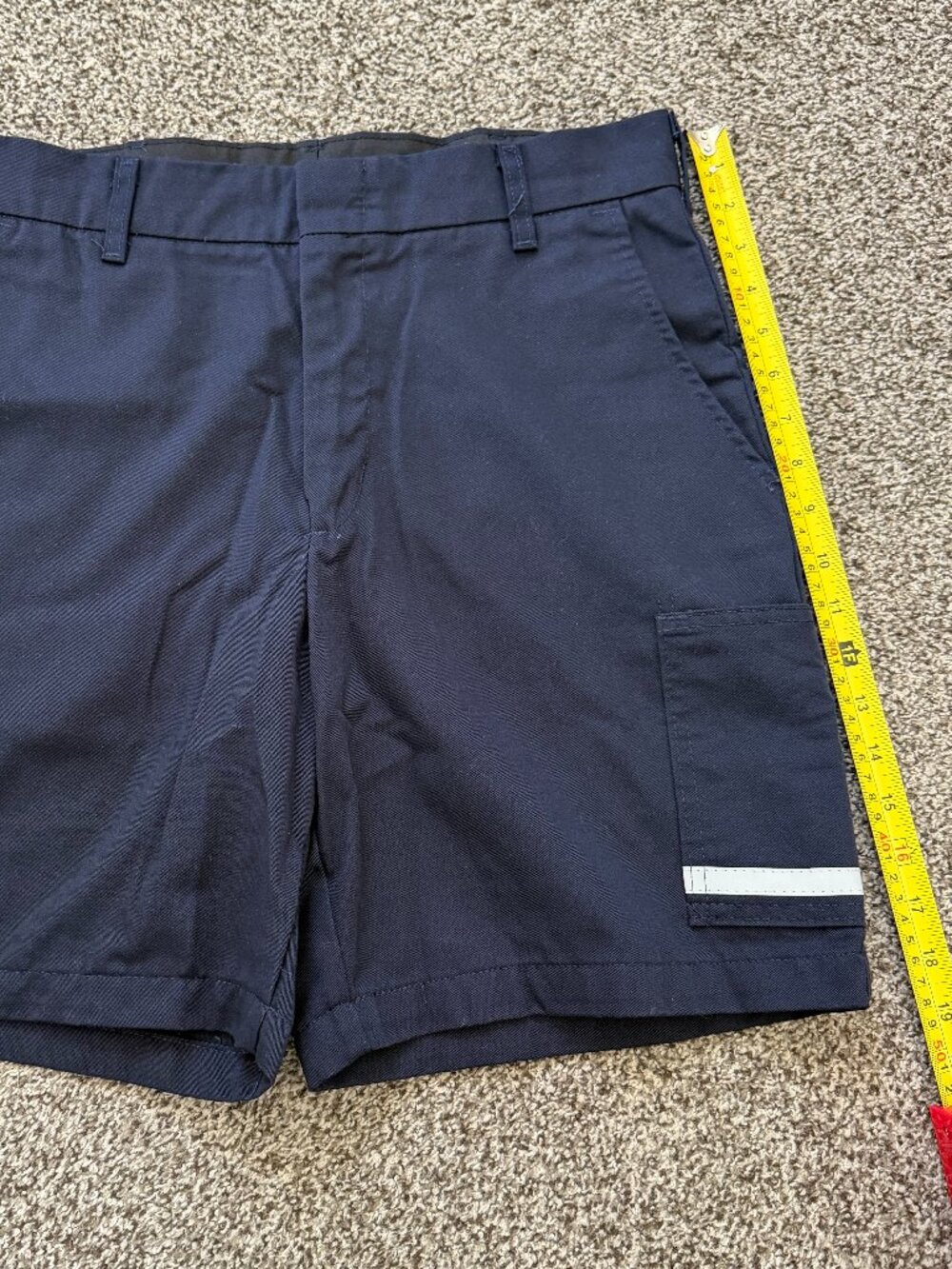 FedEx Cargo Shorts Men's 32 Navy Blue Reflective Stripe Stan Herman Workwear